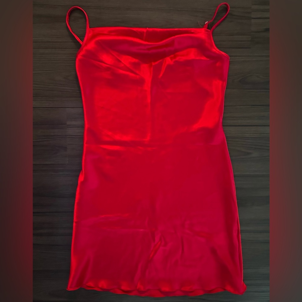 Bebe Scarlet Satin  Dress